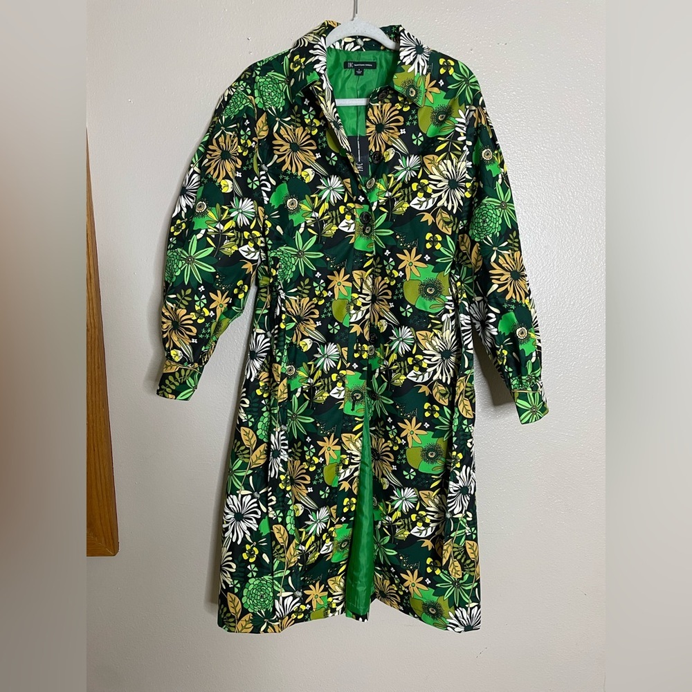 INC International Concepts Floral Trench Coat Belted Long Jacket NWT Size S - Picture 5 of 15